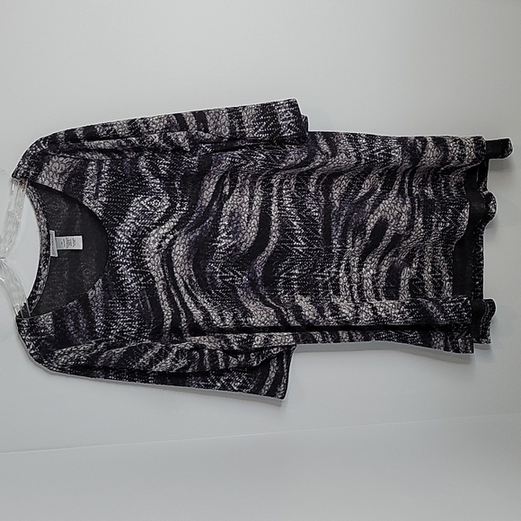 Catherine's Textured Animal Print Gray & BLack Stretch Tunic 14/16W - Picture 1 of 7
